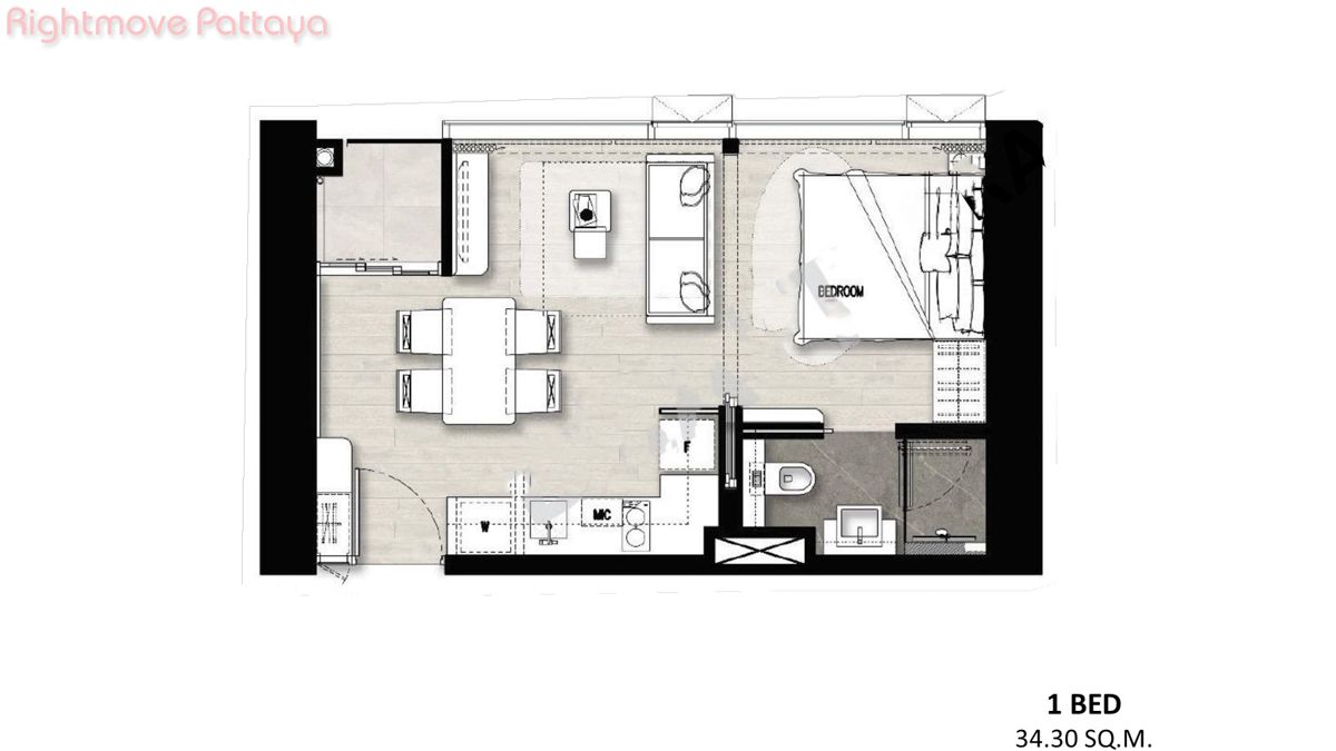1 Bedroom Condo For Sale In North Pattaya - ONCE Wongamat #CS5614