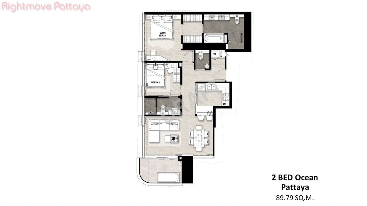 2 Bedrooms Condo For Sale In North Pattaya - ONCE Wongamat #CS5615